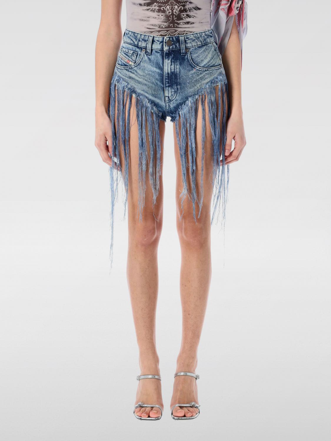 Shop Diesel Short Woman Color Blue