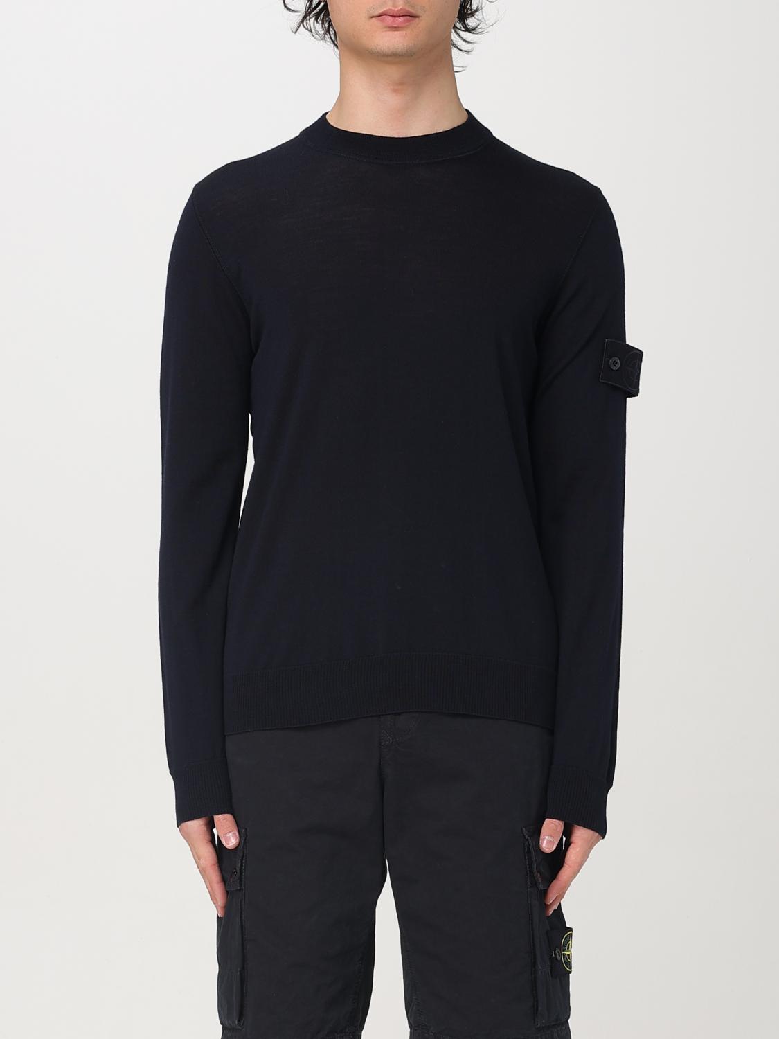 Stone Island Sweater Men Color Blue In Black