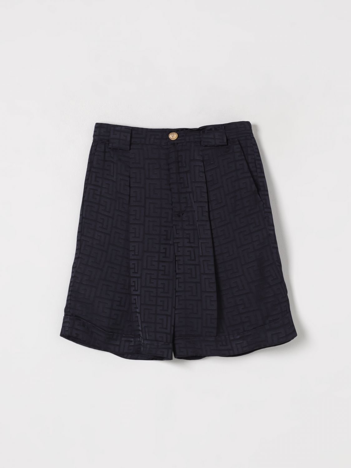 Shop Balmain Shorts  Kids Color Blue