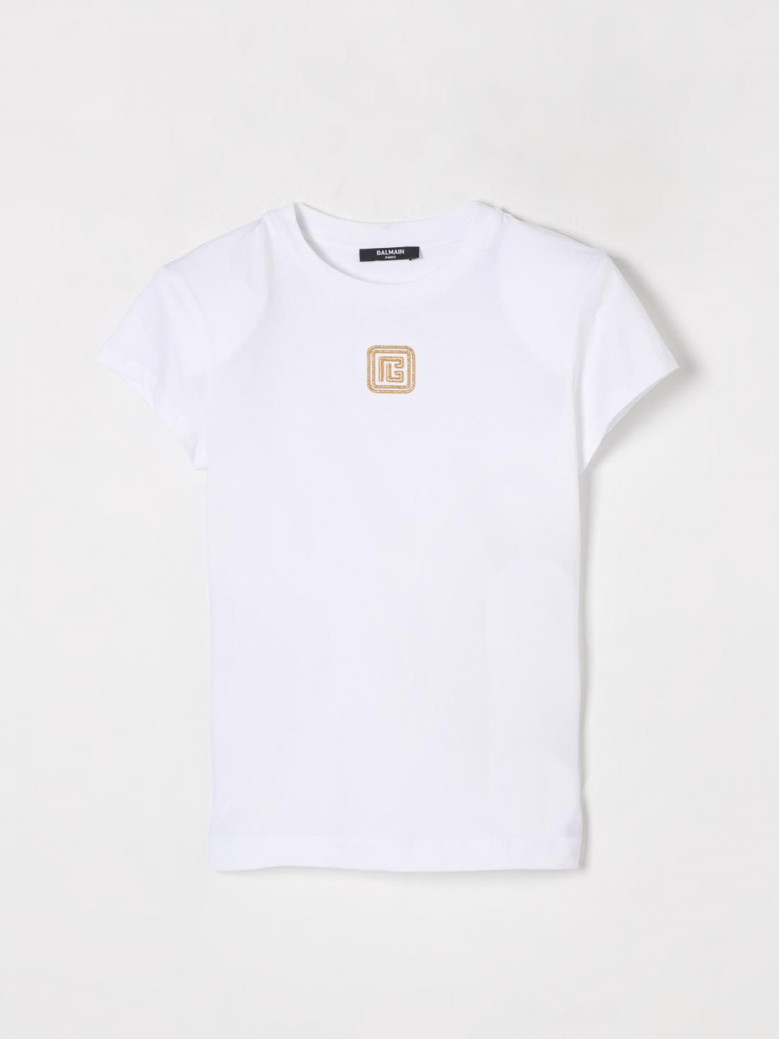 Balmain T-shirt Kids Color White In White