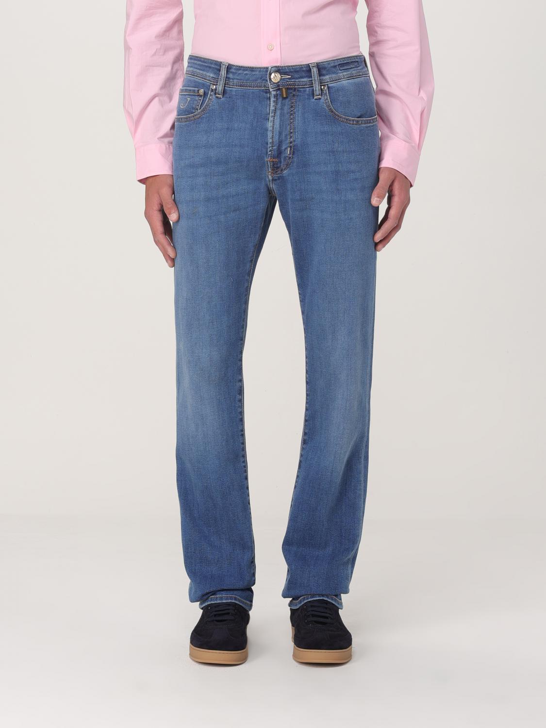 Jacob Cohen Trousers With Belt Loops And Contrast Stitching In Blue