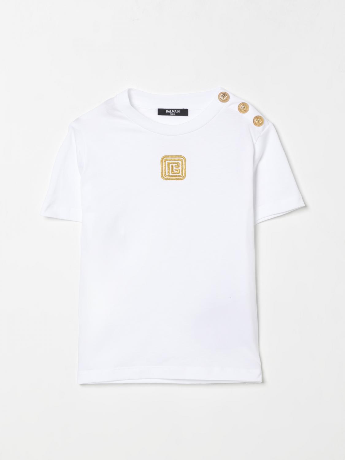 Balmain T-shirt Kids Color White In White