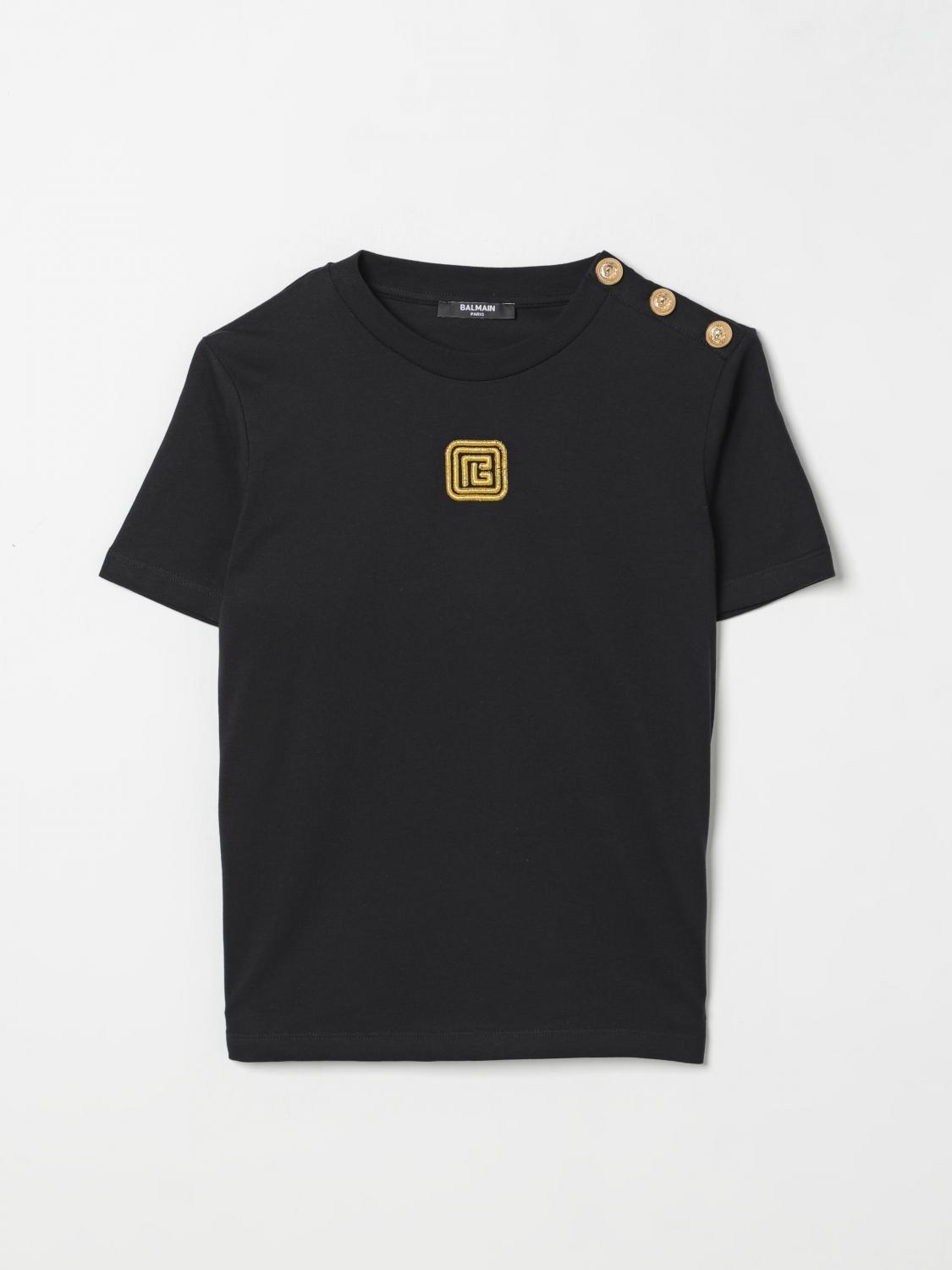 Shop Balmain T-shirt Kids Color Black