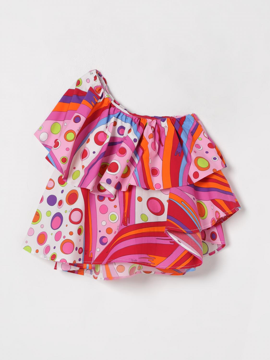 Pucci Shirt Kids Color Orange In Orange