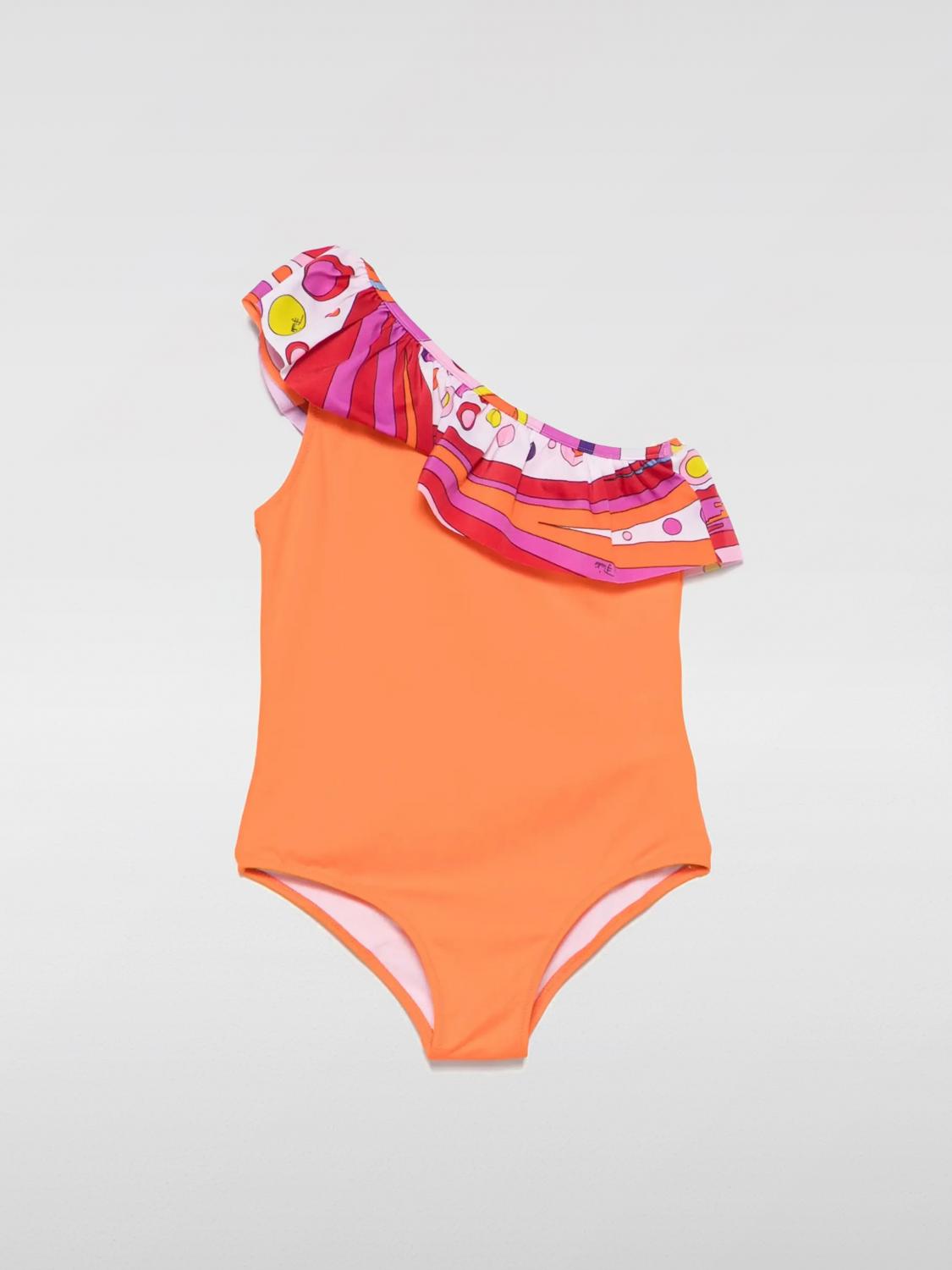 Pucci Kids' Costume Da Bagno Intero In Nylon Con Balza