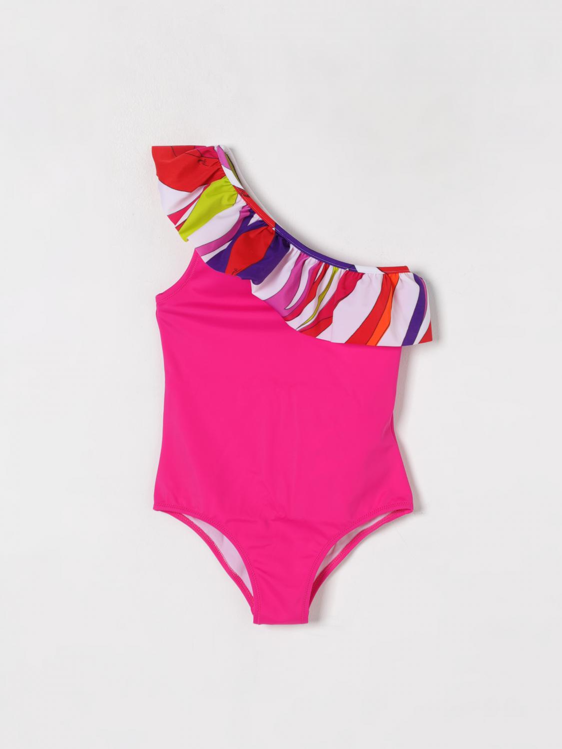 Pucci Swimsuit Kids Color Raspberry In Raspberry
