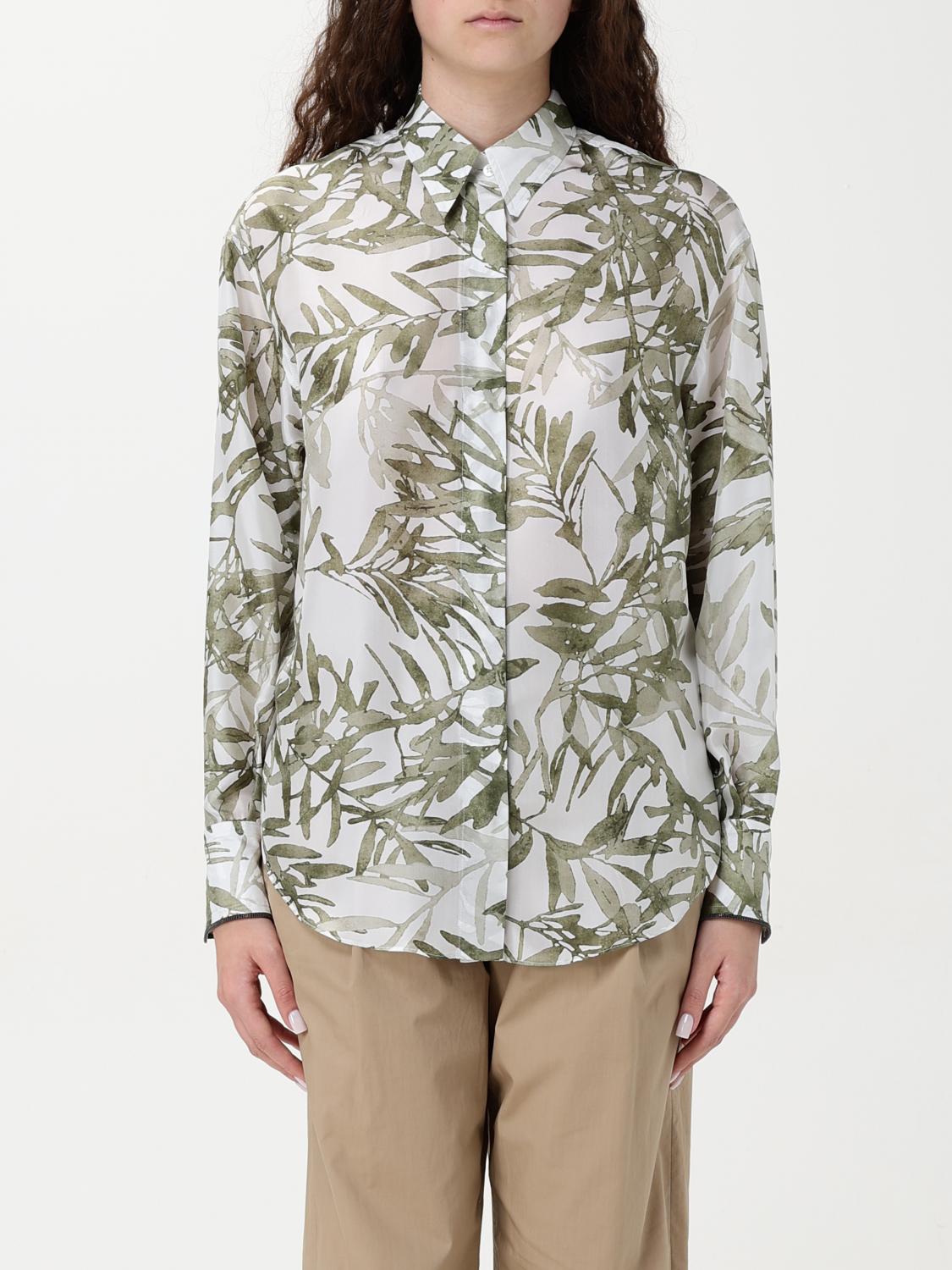 Shop Brunello Cucinelli Shirt Woman Color Multicolor In Bunt