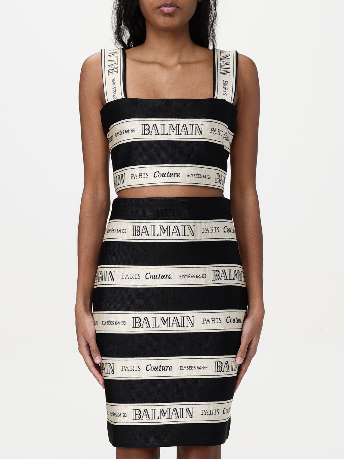 Shop Balmain Top Woman Color Black In Schwarz
