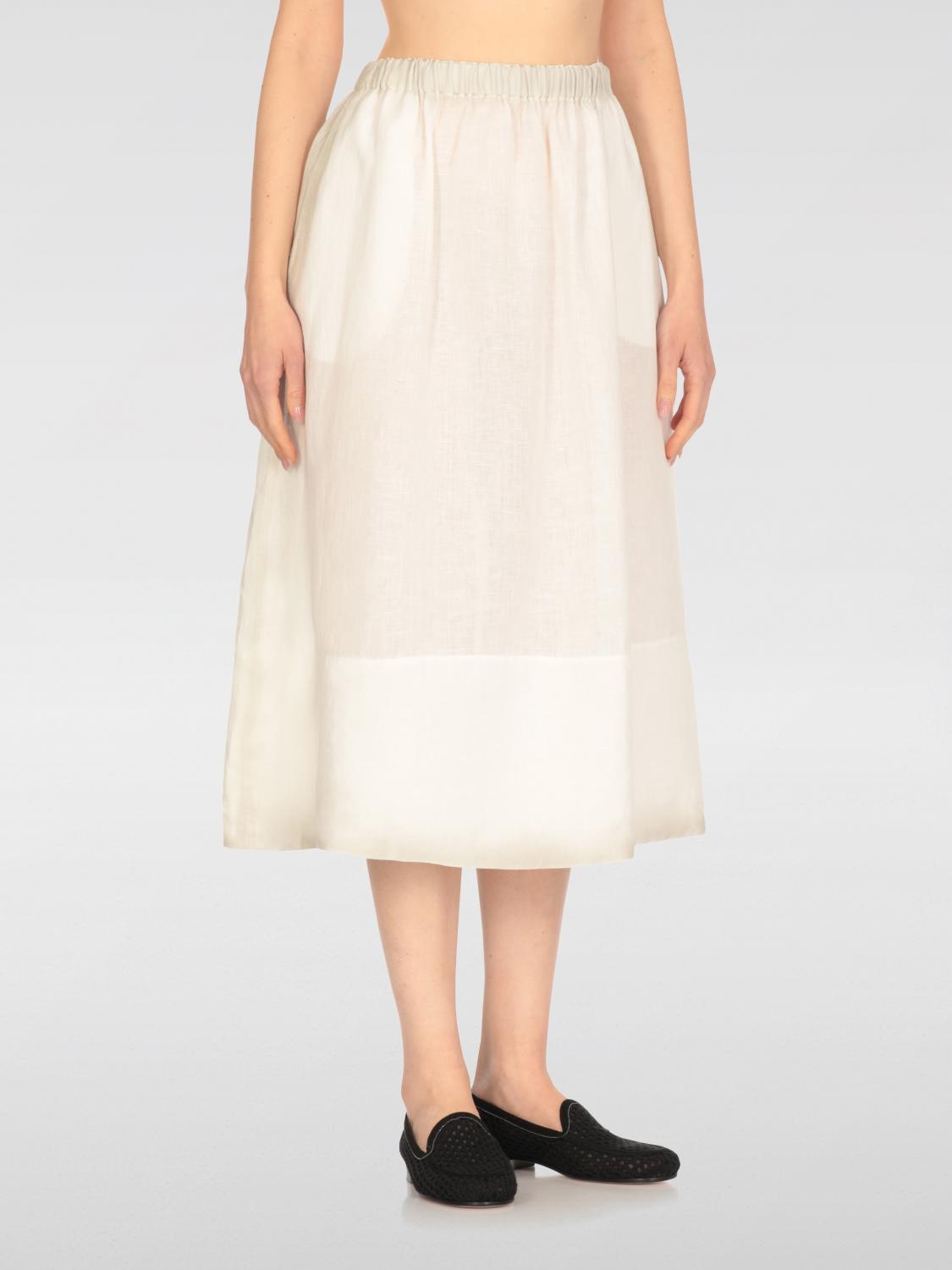 Fabiana Filippi Linen Skirt With Elastic Waistband And Sheer Fabric