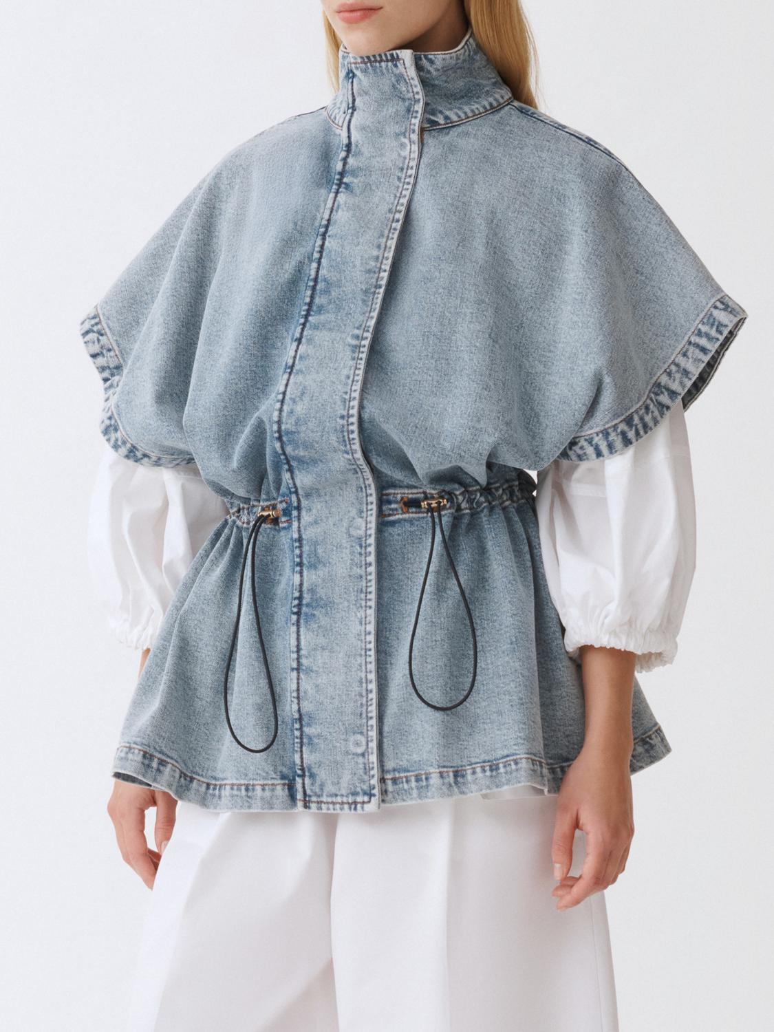 Fabiana Filippi Jacket  Woman Color Gnawed Blue In Gnawed Blue