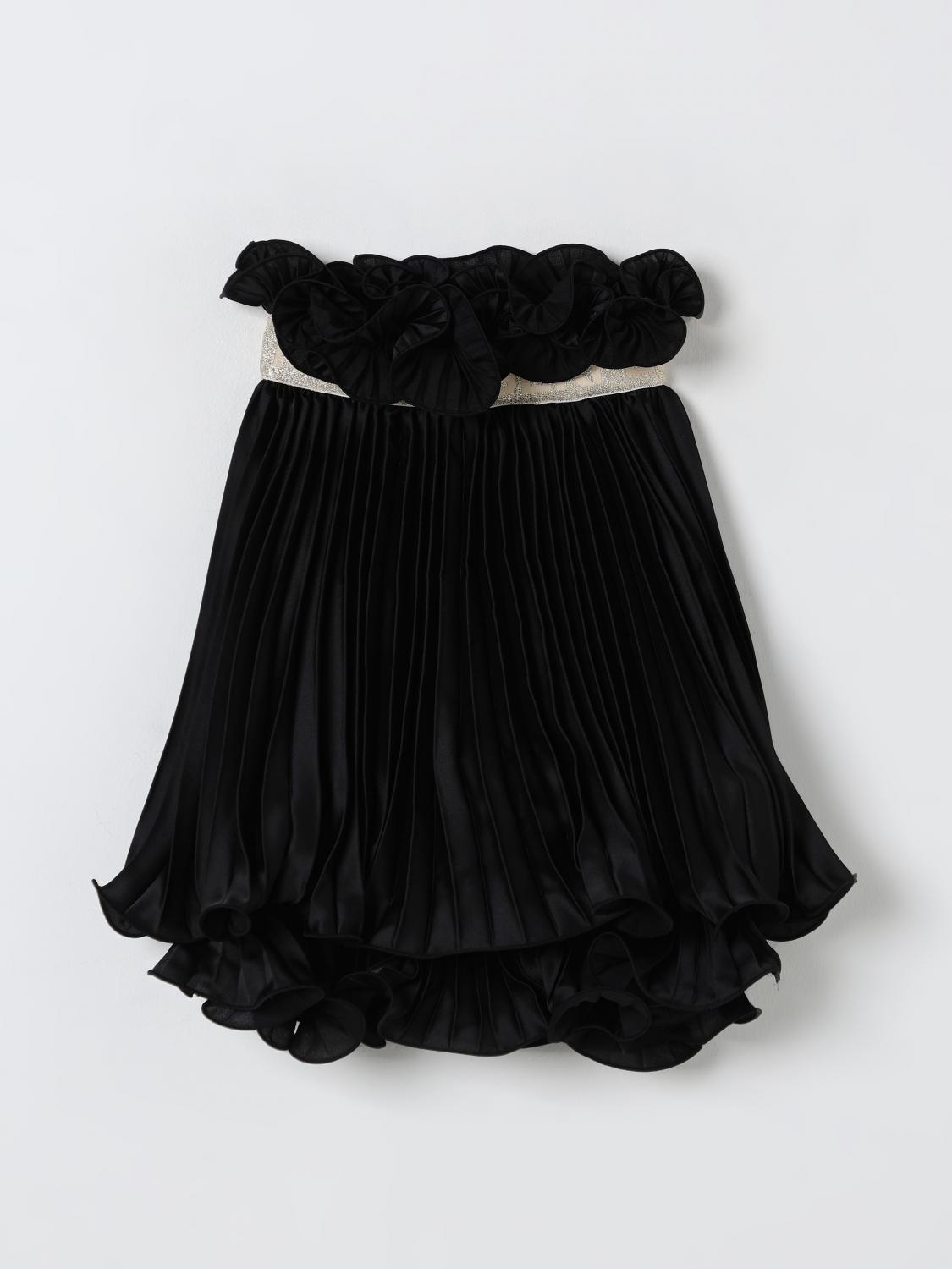 Karl Lagerfeld Black Skirt For Girl With Logo In Black