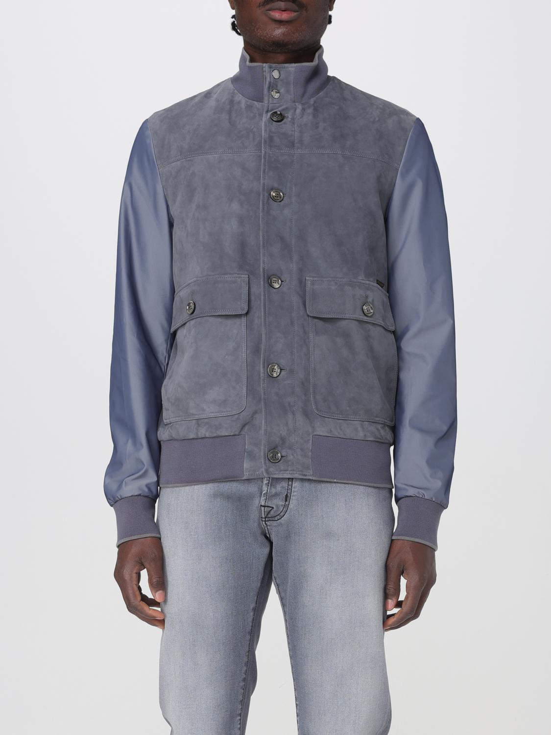Moorer Turtleneck Casual Jacket In Grey