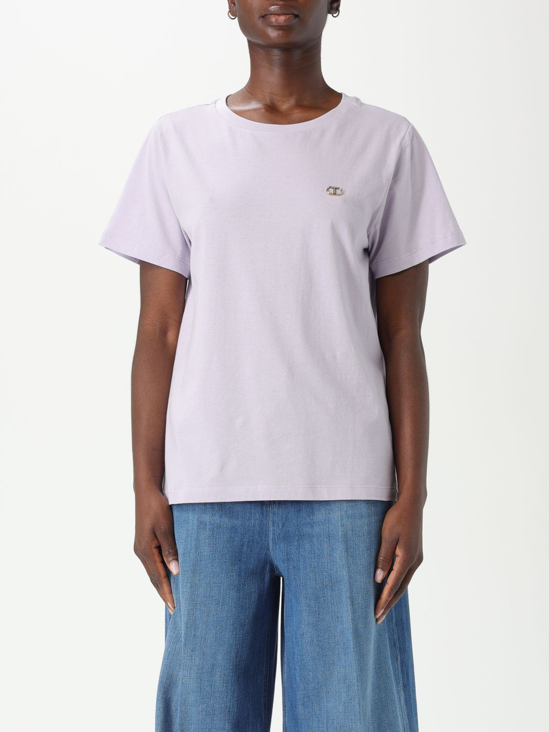 Twinset Cotton T-shirt In White With Logo