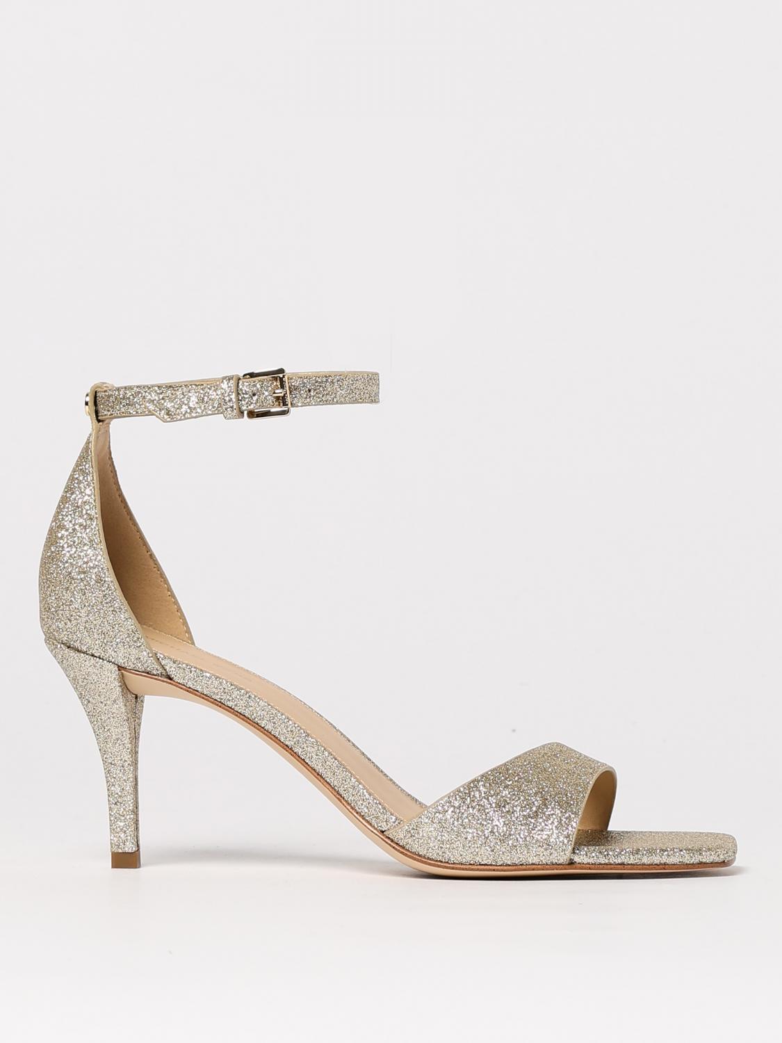 Michael Kors Jaida Metallic Leather Sandal In Brown
