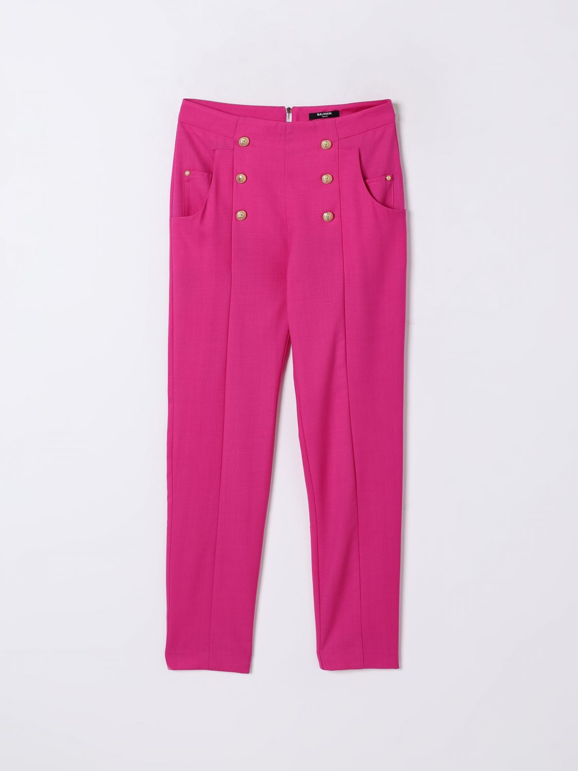Balmain Pants Kids Color Raspberry In ラズベリー