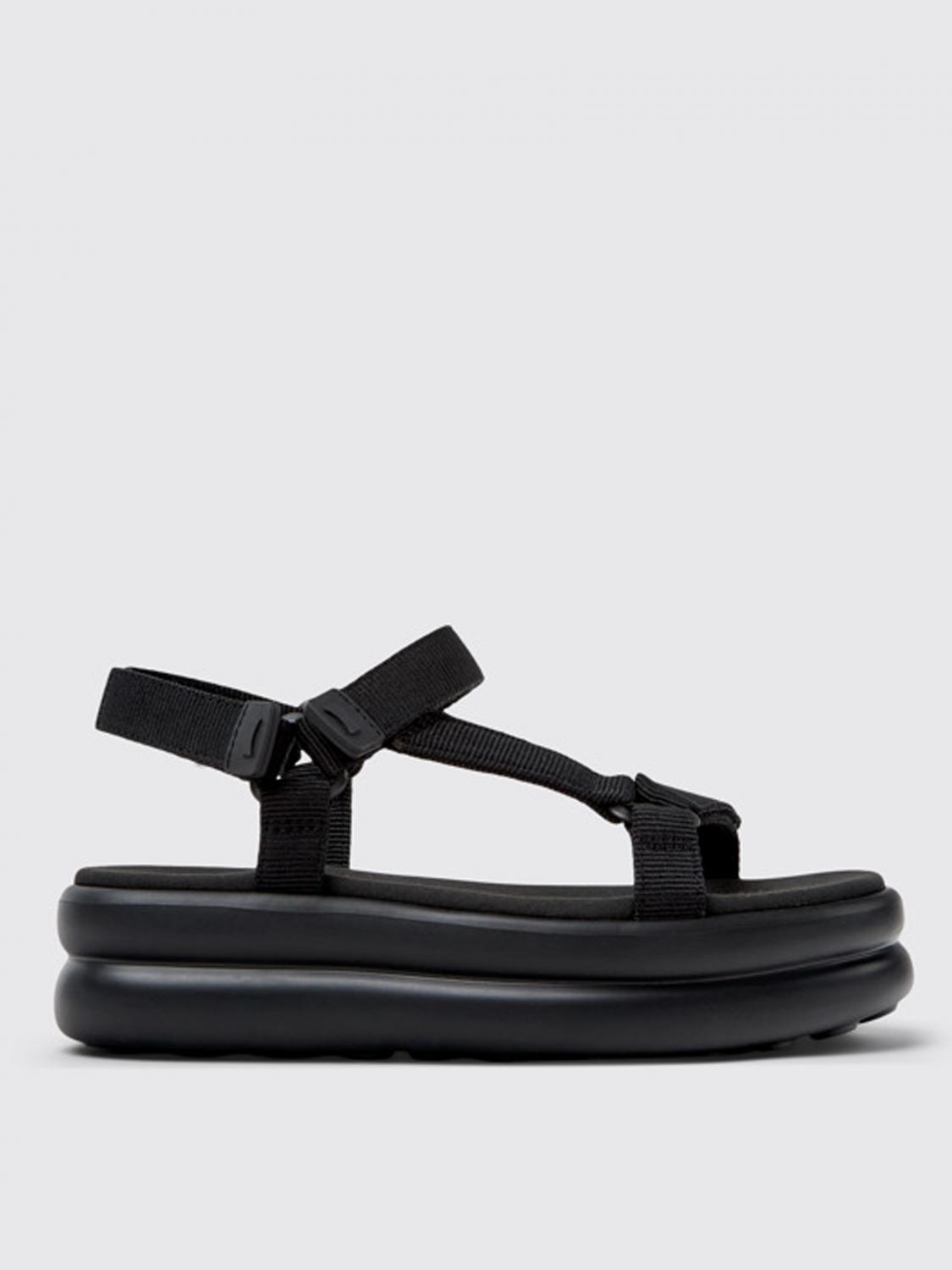 Camper Pelotas Flota Up Platform Sandal In Black