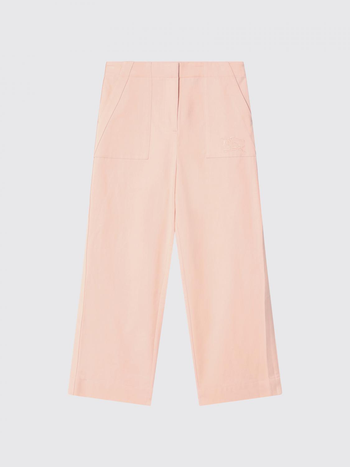 Burberry Orla Embroidered-branding Woven Trousers 4-14 Years Plush In Pink