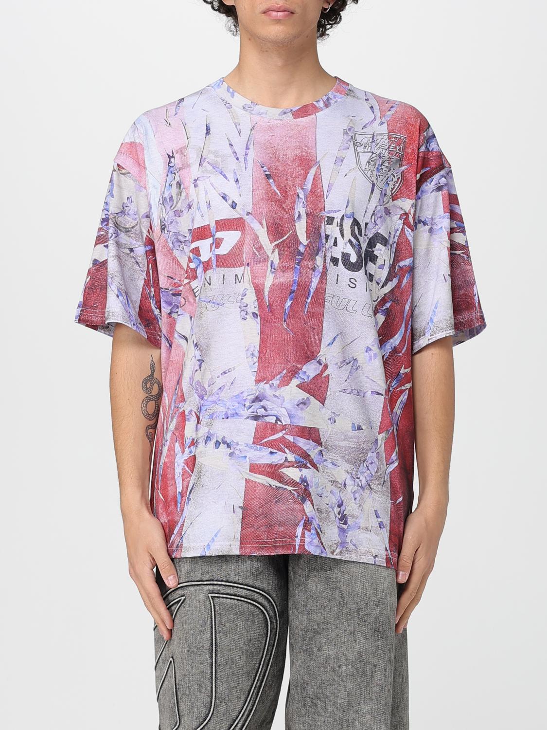 Diesel Multicolor T-shirt With Faded Logo On The Front And Back
