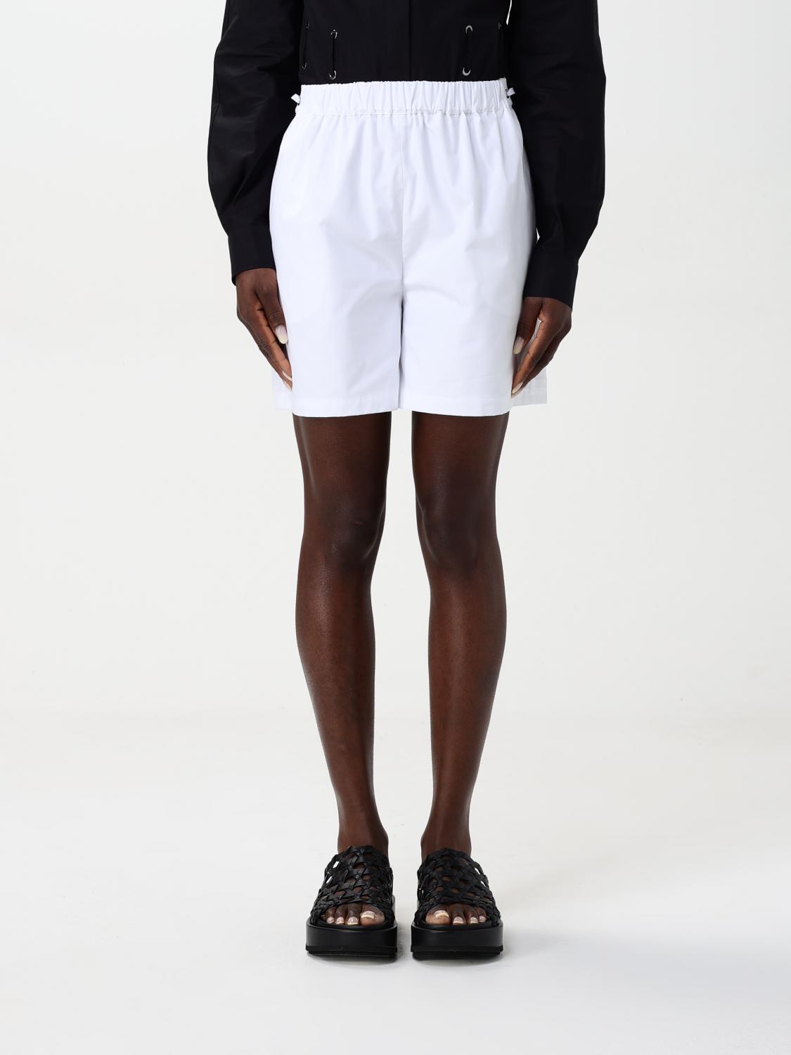 Max Mara Waistband Drawstring Eyelets Pockets Shorts In White