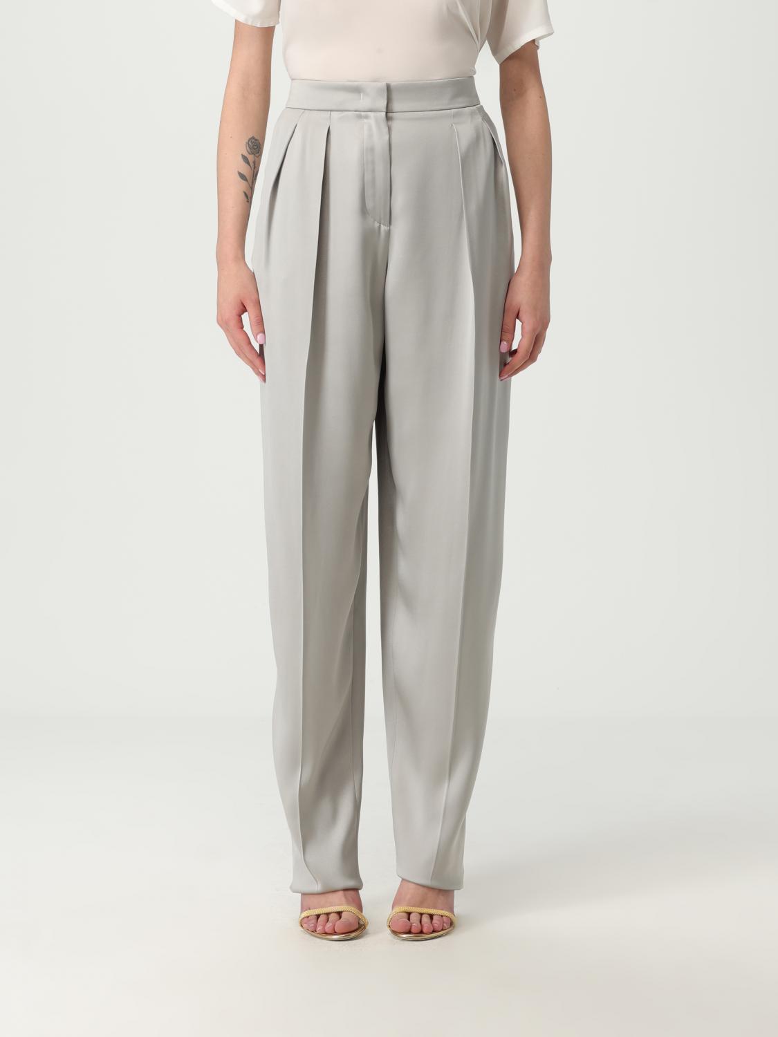 Giorgio Armani Grey Double Silk Satin Trousers