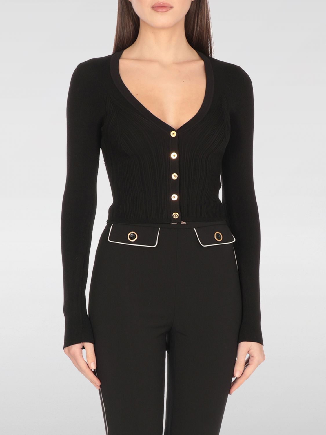 Elisabetta Franchi Cardigan  Woman Color Black