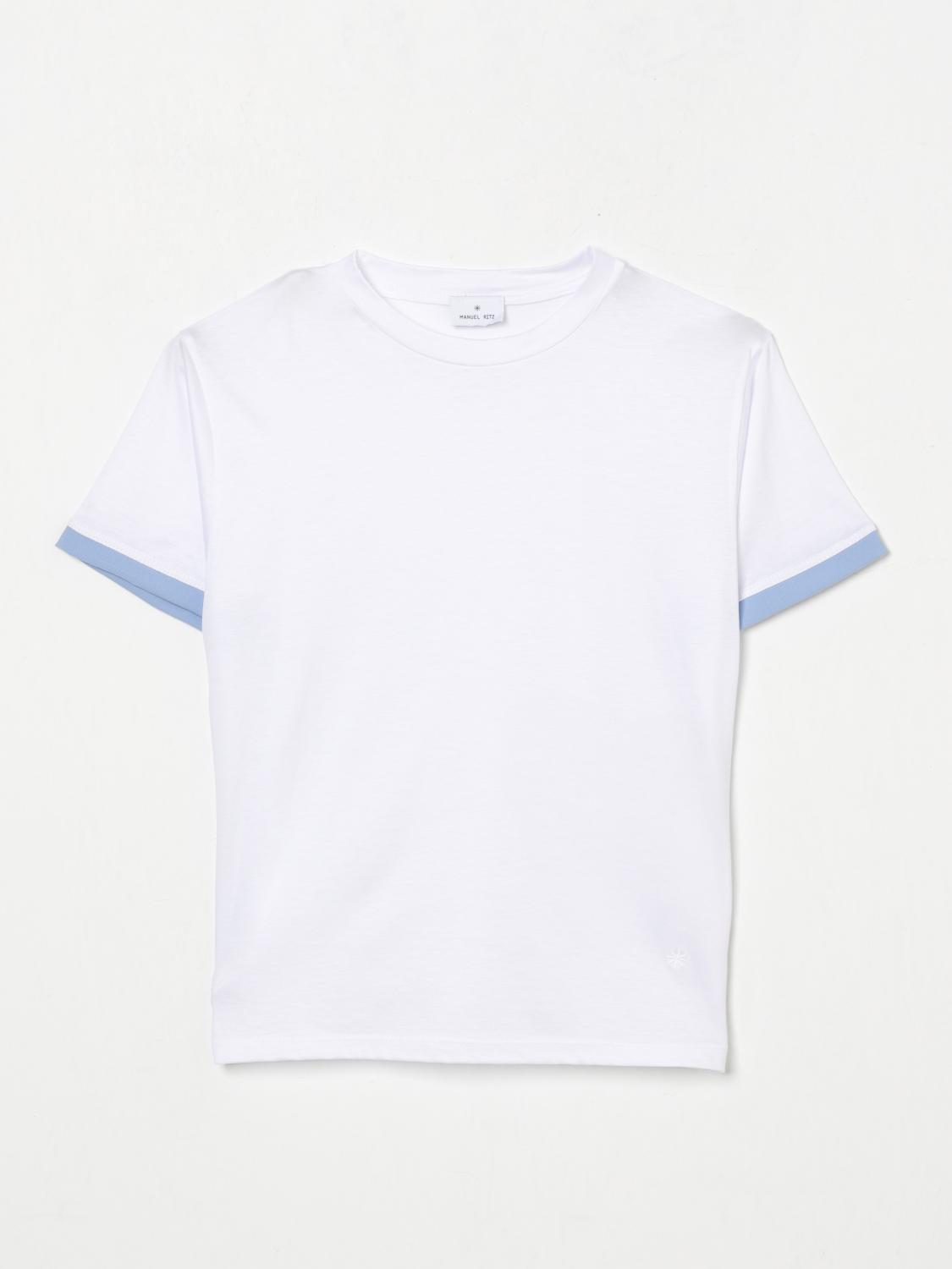 Manuel Ritz Contrasting-trim T-shirt In White