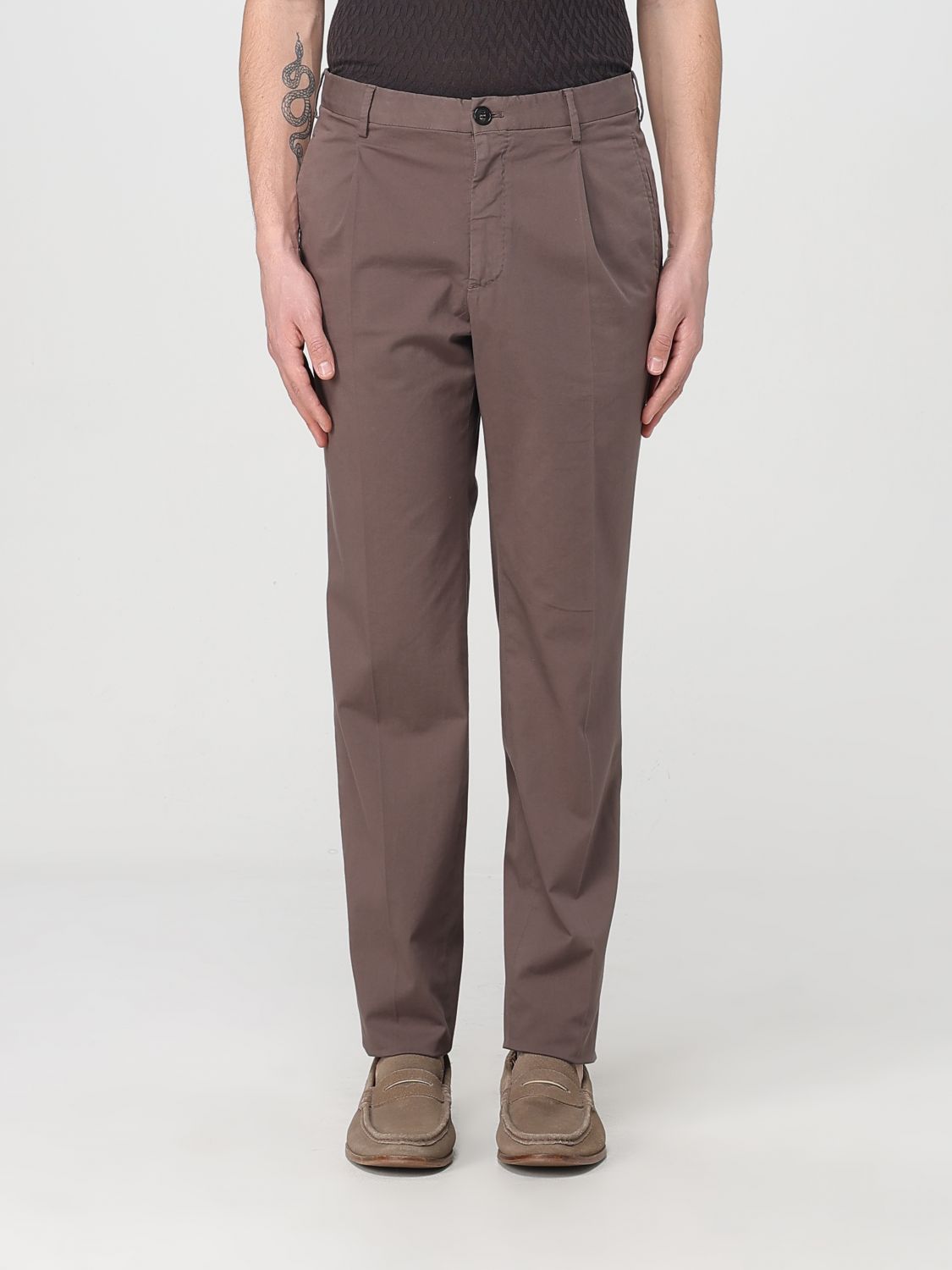 Incotex Pants Men Color Mud In Brown