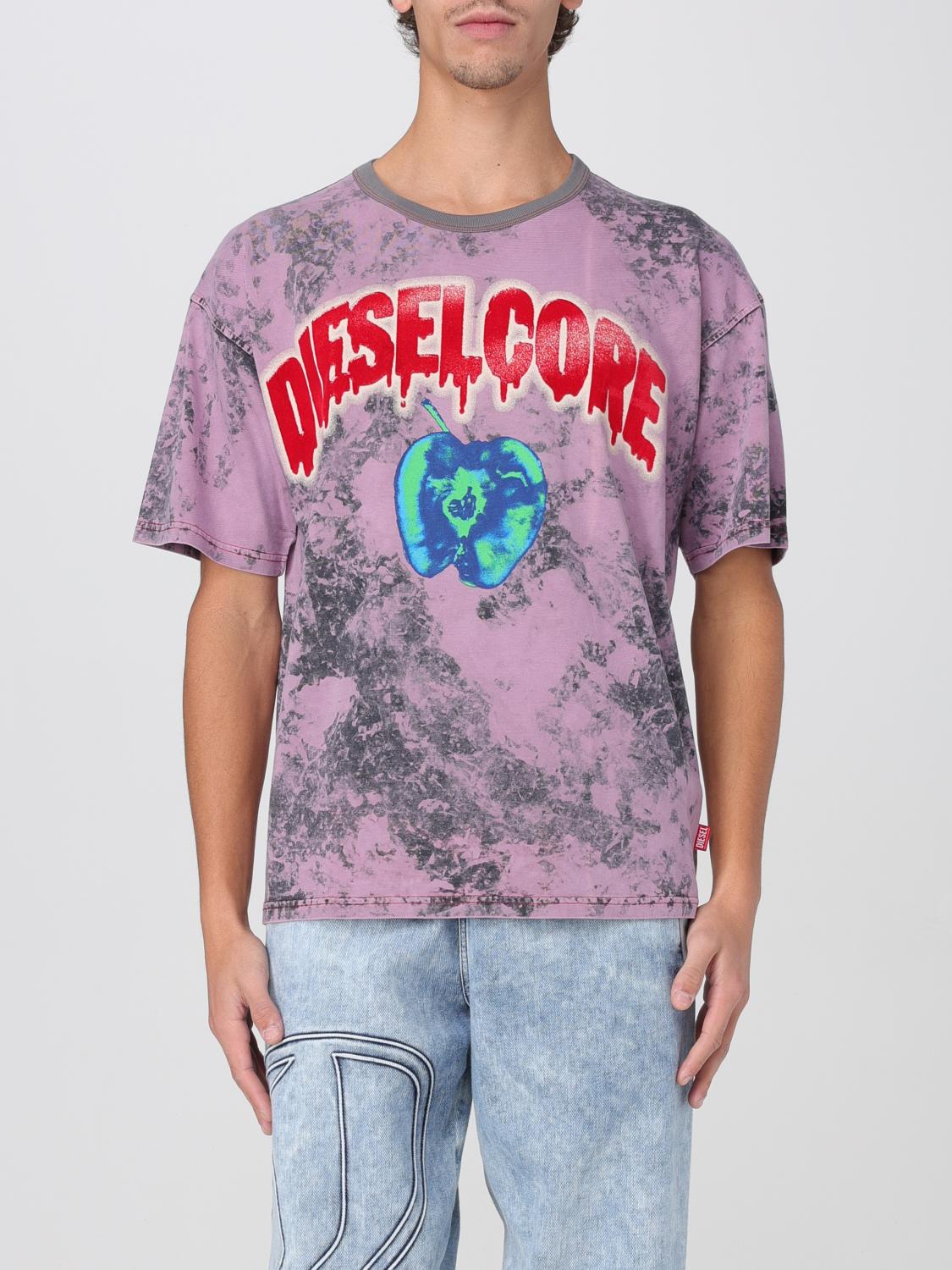 Diesel Graphic Print Raglan Shoulders T-shirt In Blue
