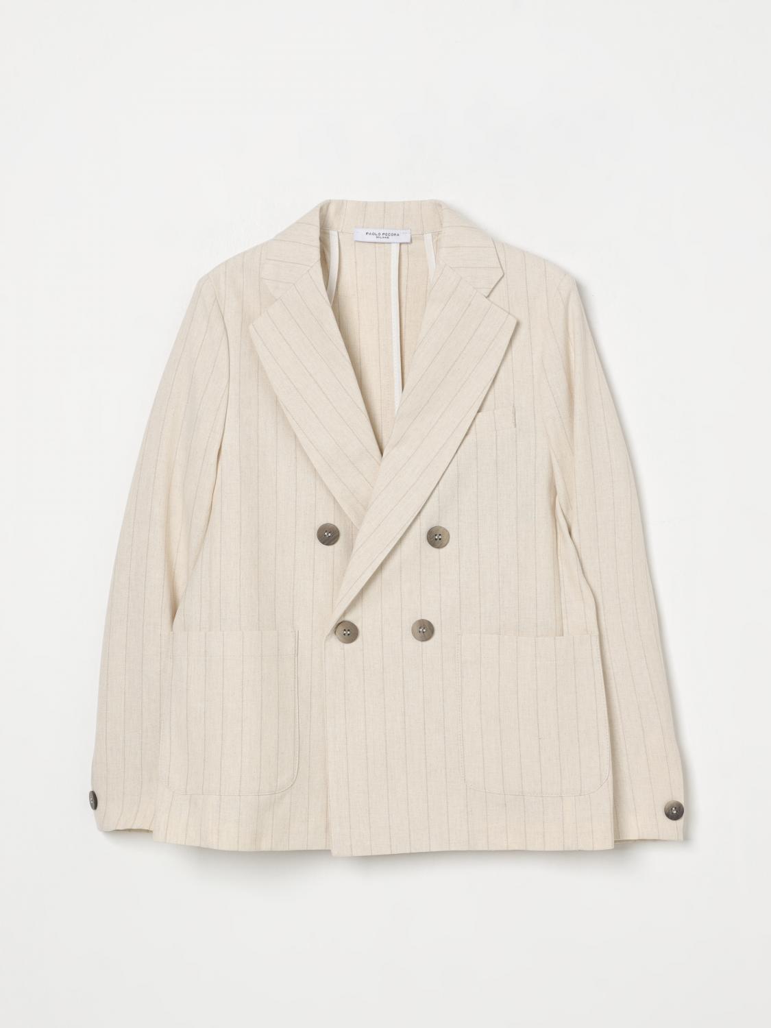 Paolo Pecora Blazer  Kids Color Yellow Cream In Yellow Cream