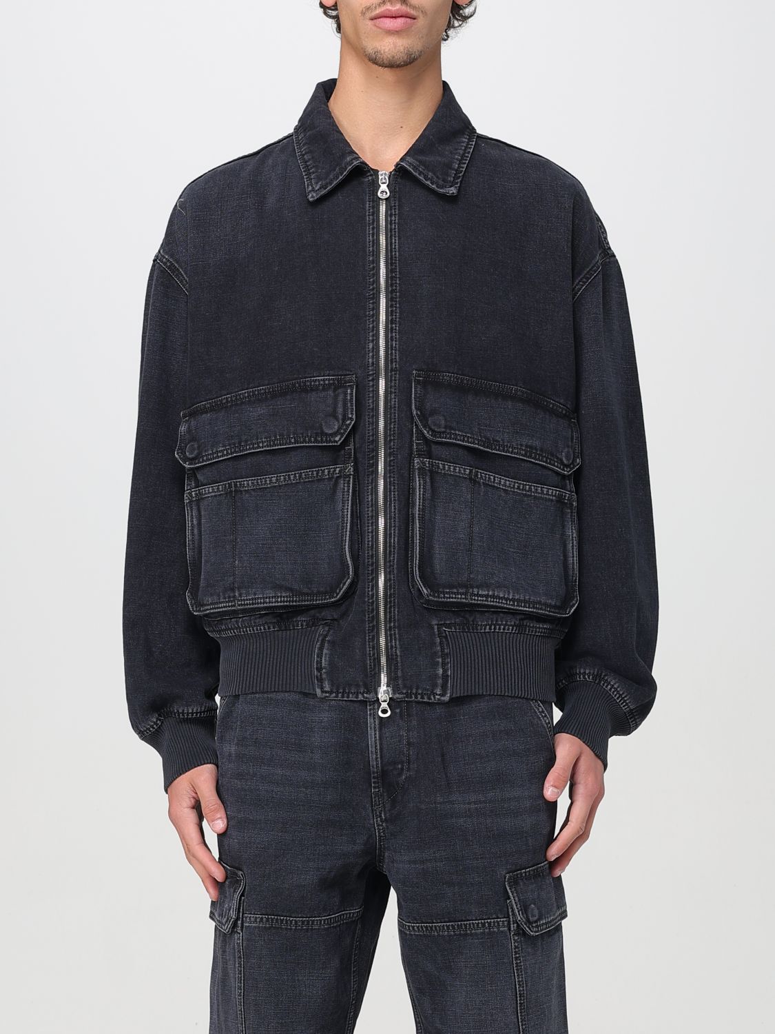 Diesel Jacket In Batavia-weave Denim In Black