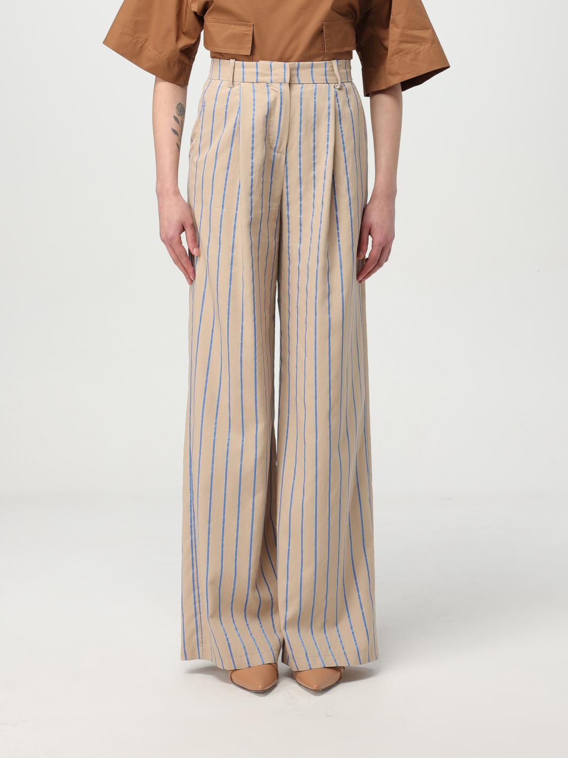 Kaos Striped Printed Casual Pants In Gray