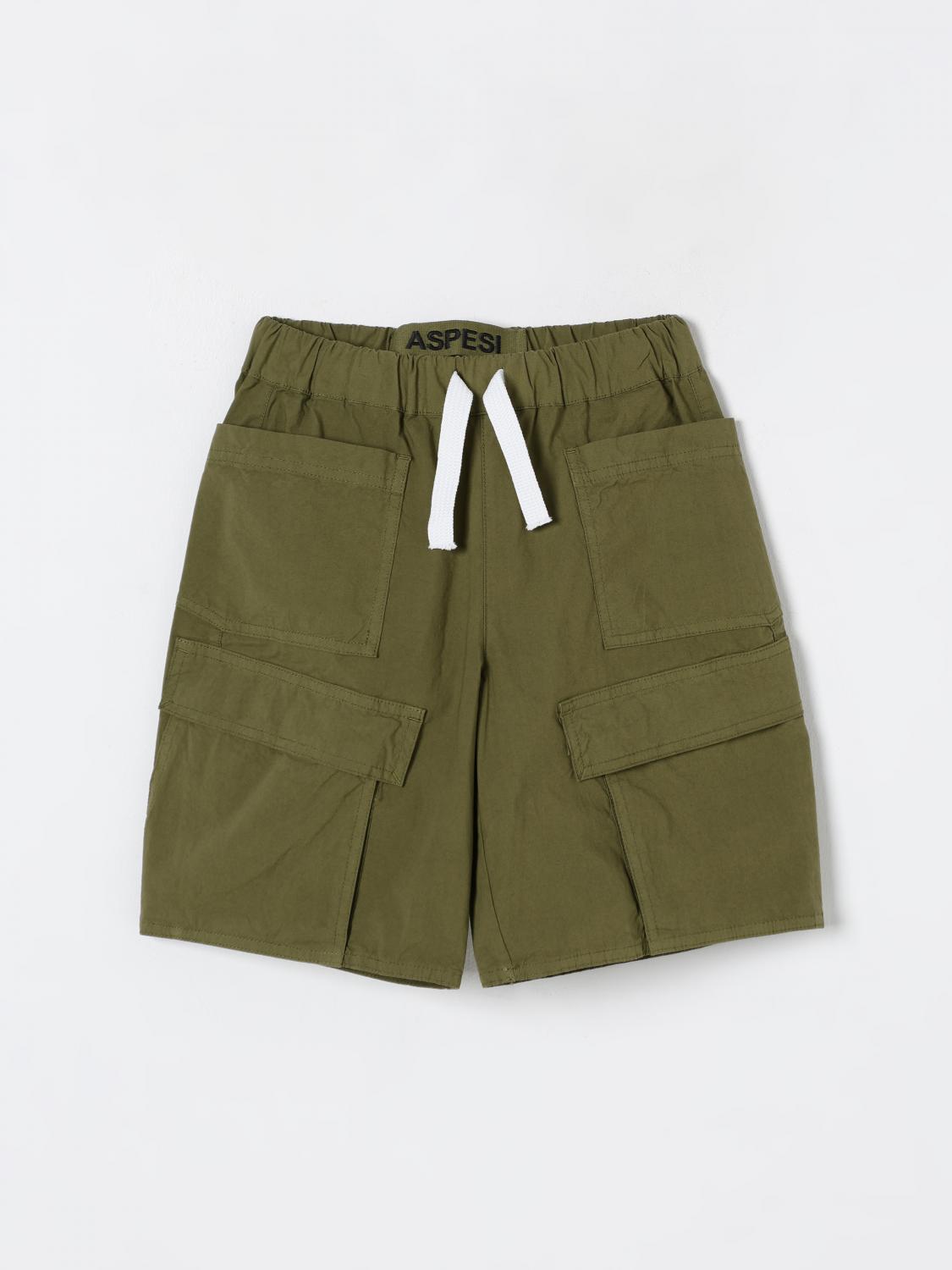 Aspesi Shorts Kids Color Green In Green