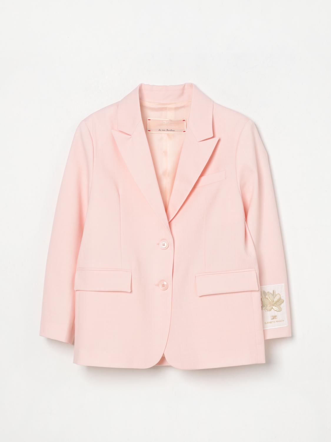 Elisabetta Franchi La Mia Bambina Blazer Rosa Con Logo In Pink