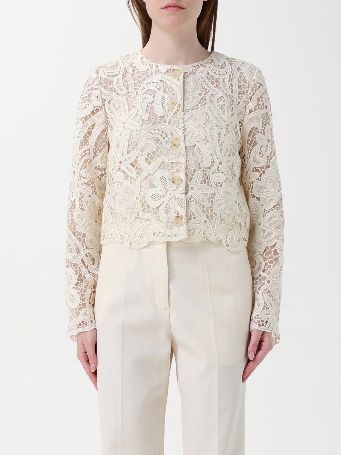 Ulla Johnson Caris Cropped Guipure Lace Jacket In Ecru