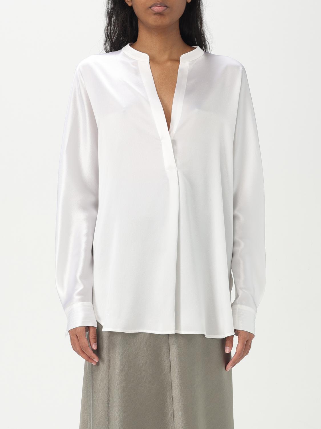 Vince Semi Sheer Blouse In Weiss