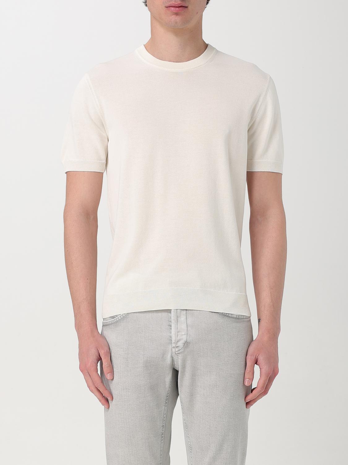 Zanone Crew-neck Short-sleeve T-shirt In Milk