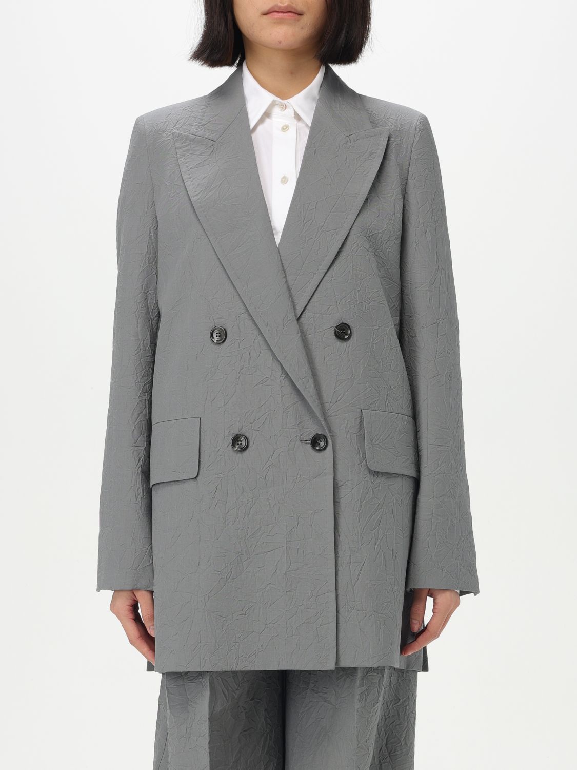 Shop Max Mara Blazer Woman Color Grey In Grau