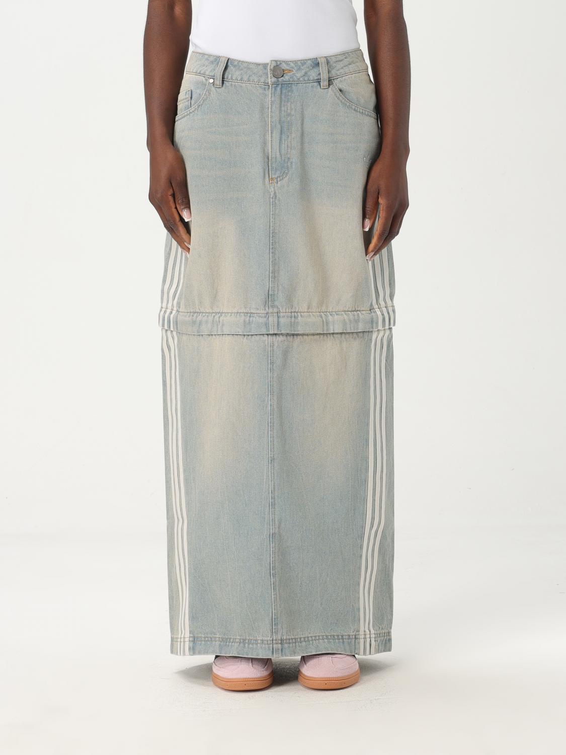 Shop Adidas Originals Skirt  Woman Color Denim