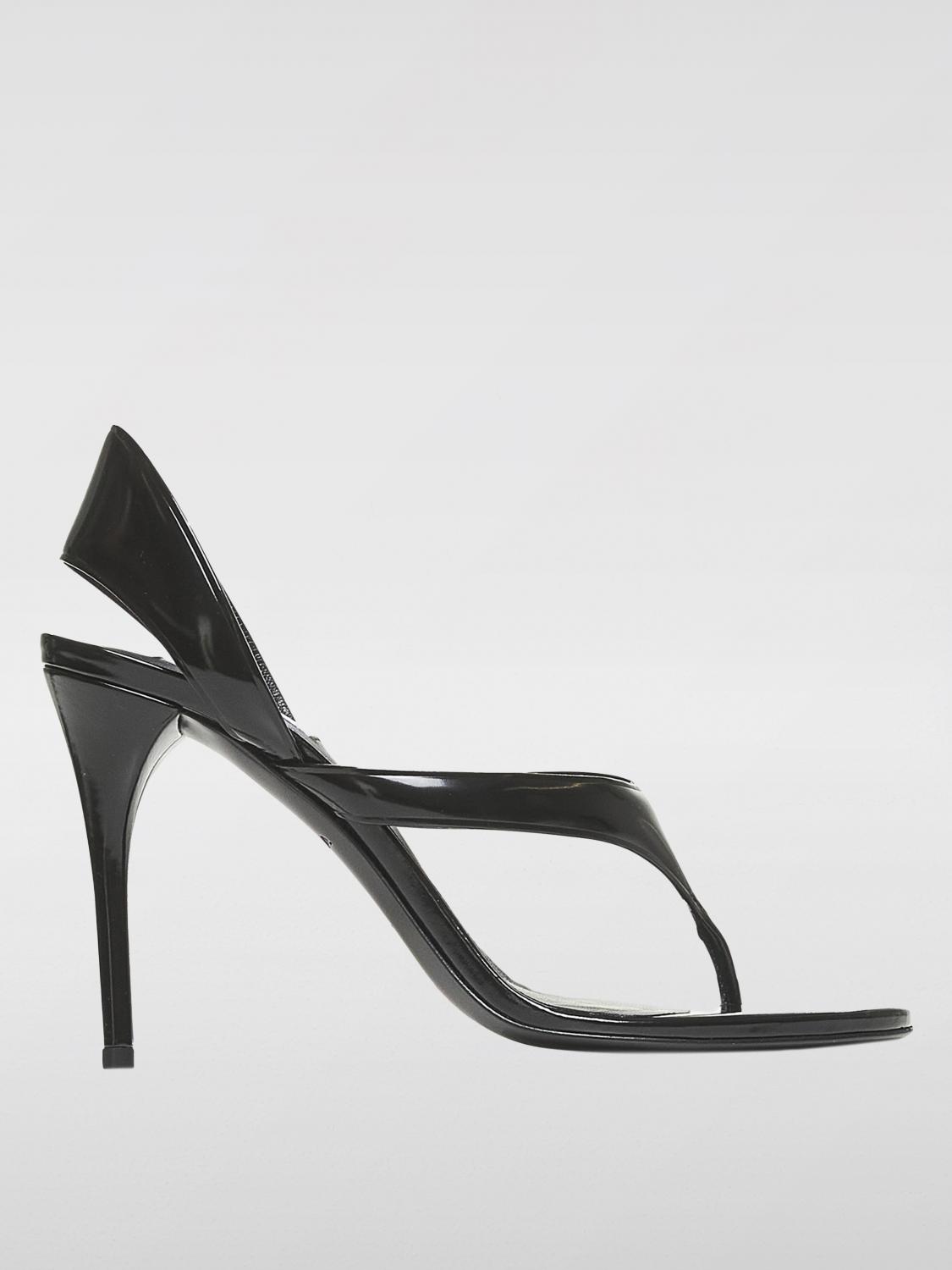 Alaïa Leather Thong Slingback Sandals In Black