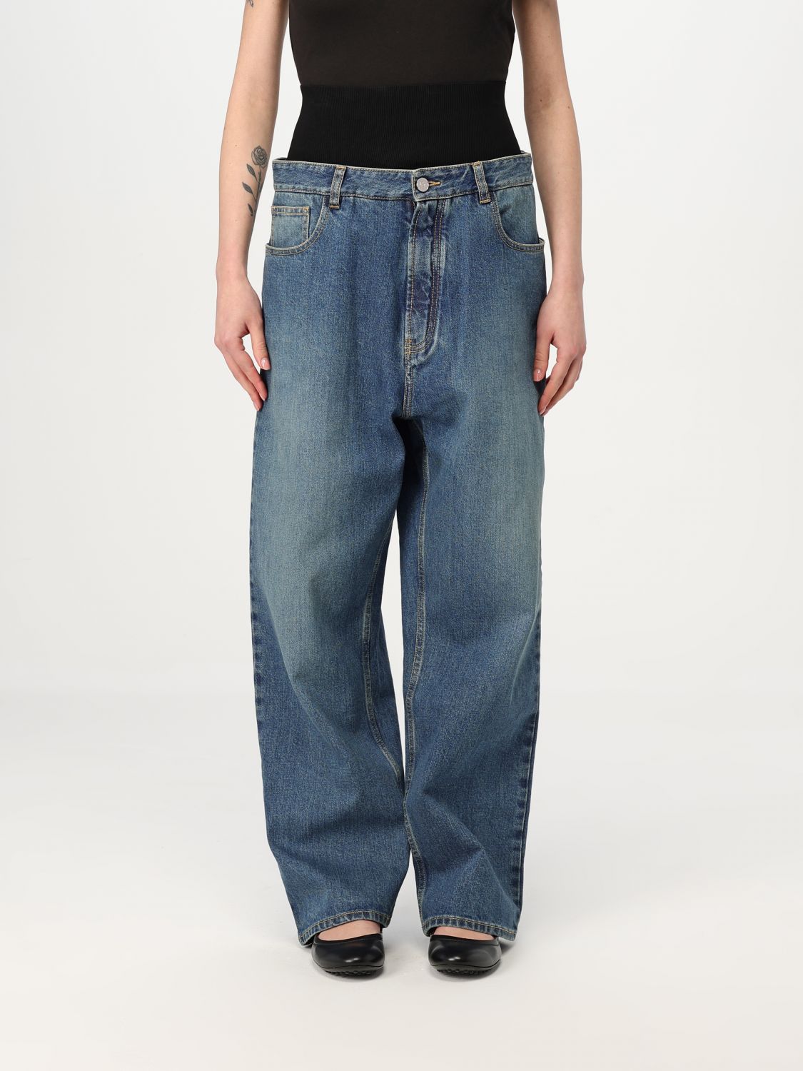 ALAÏA JEANS ALAÏA WOMAN COLOR DENIM G68232028