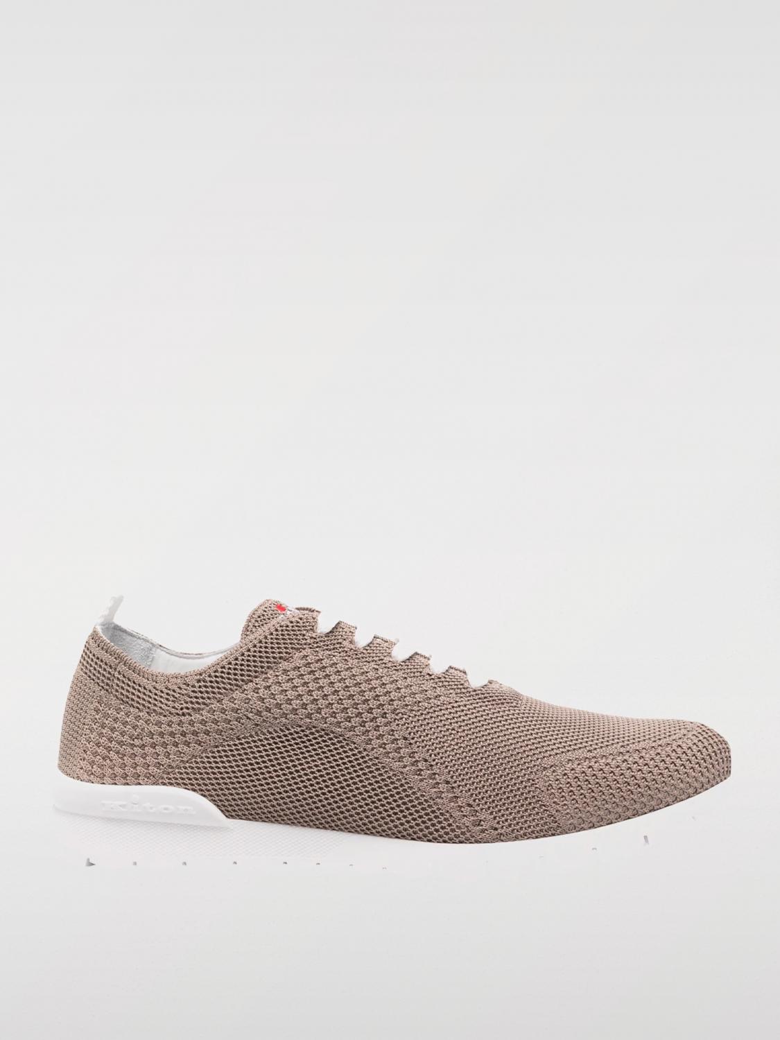 Kiton Cotton Mesh Sneakers Reinforced Toe In Neutral