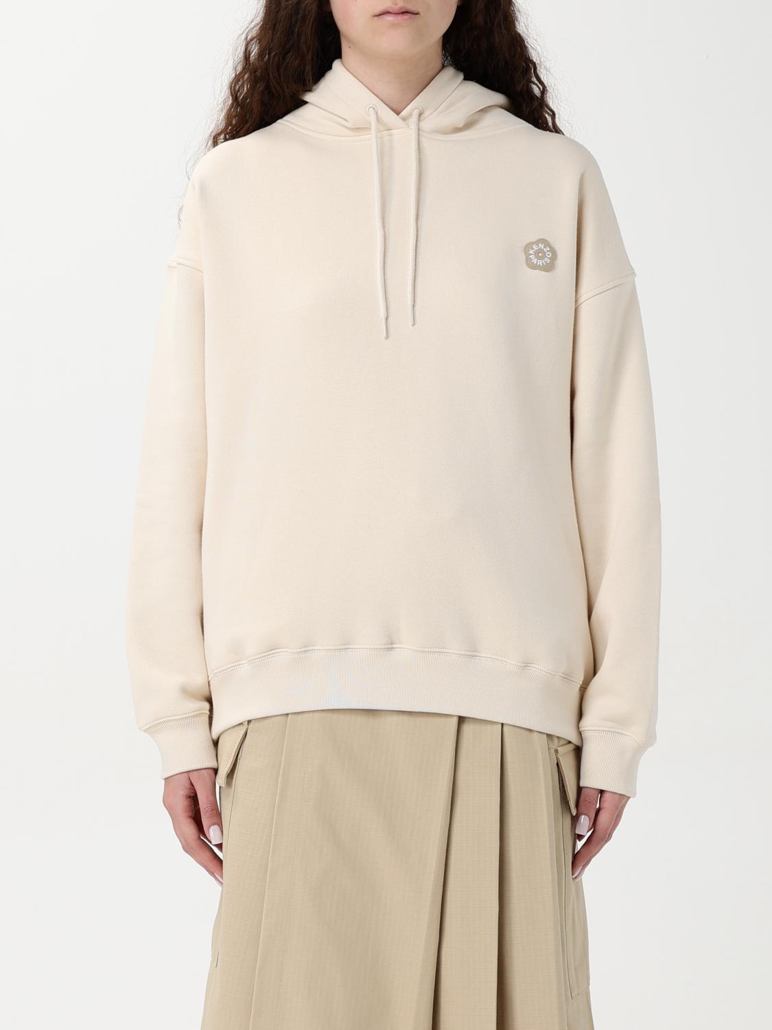 Kenzo 'floral Boke 2.0' Hooded Sweatshirt In Beige
