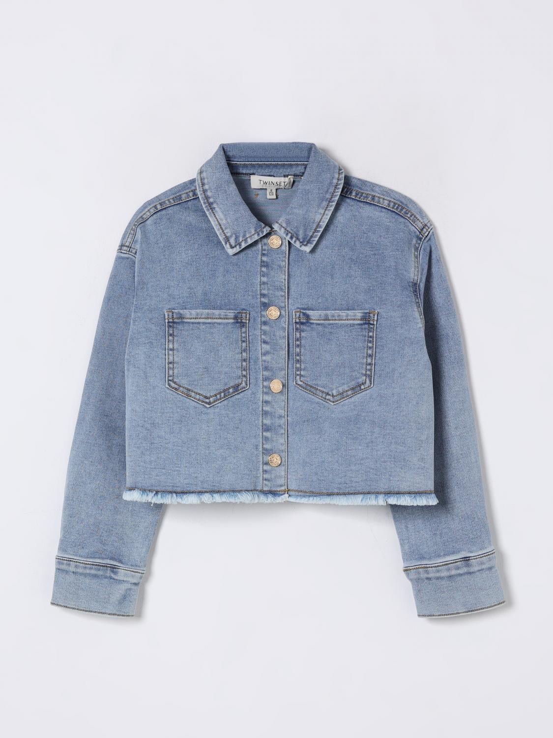 Twinset Coat Kids Color Denim In Denim