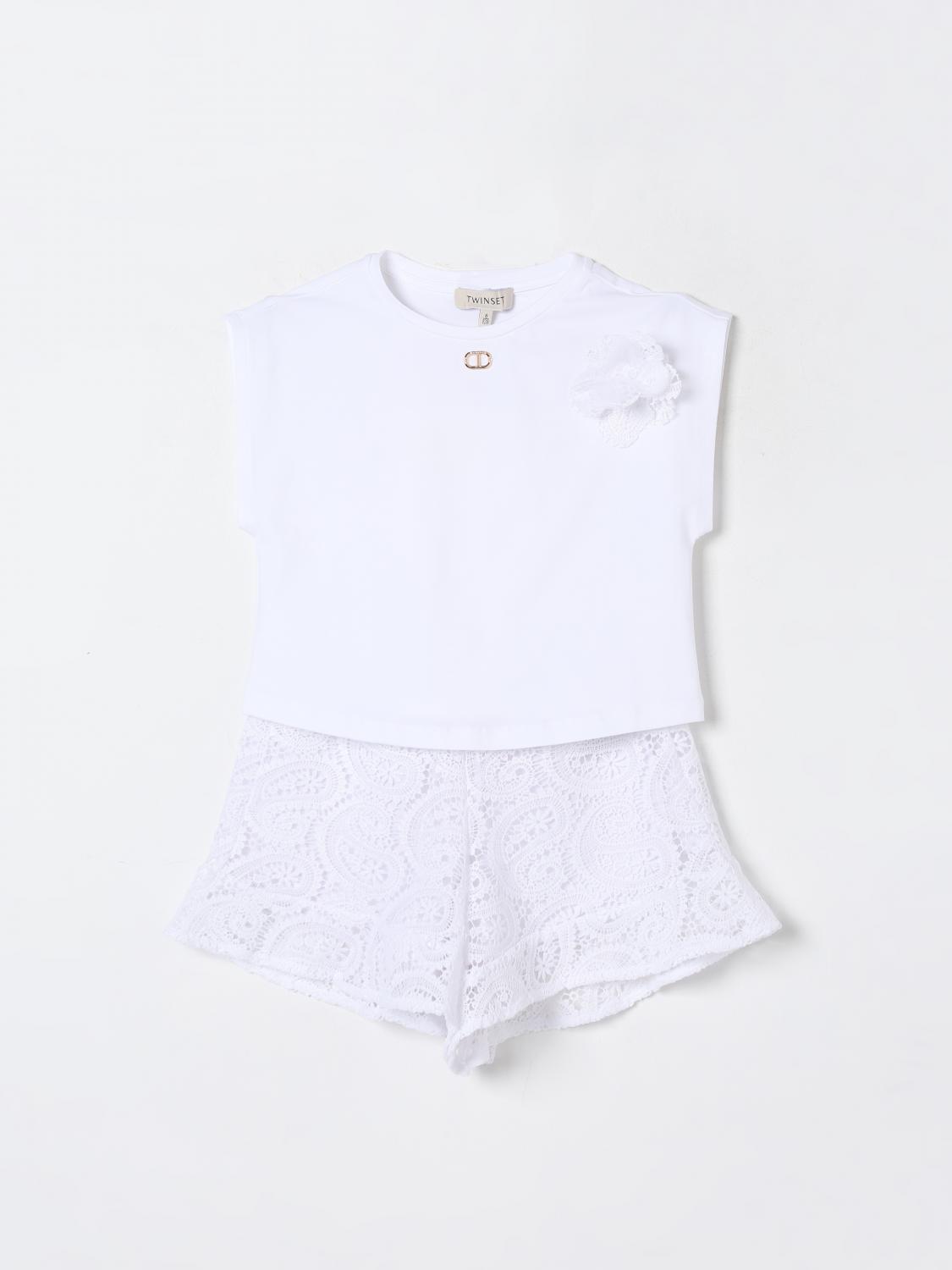 Twinset Logo-embossed Shorts Set In White