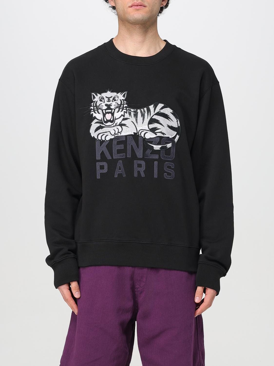 Kenzo "happy Tiger" Sweatshirt In Black