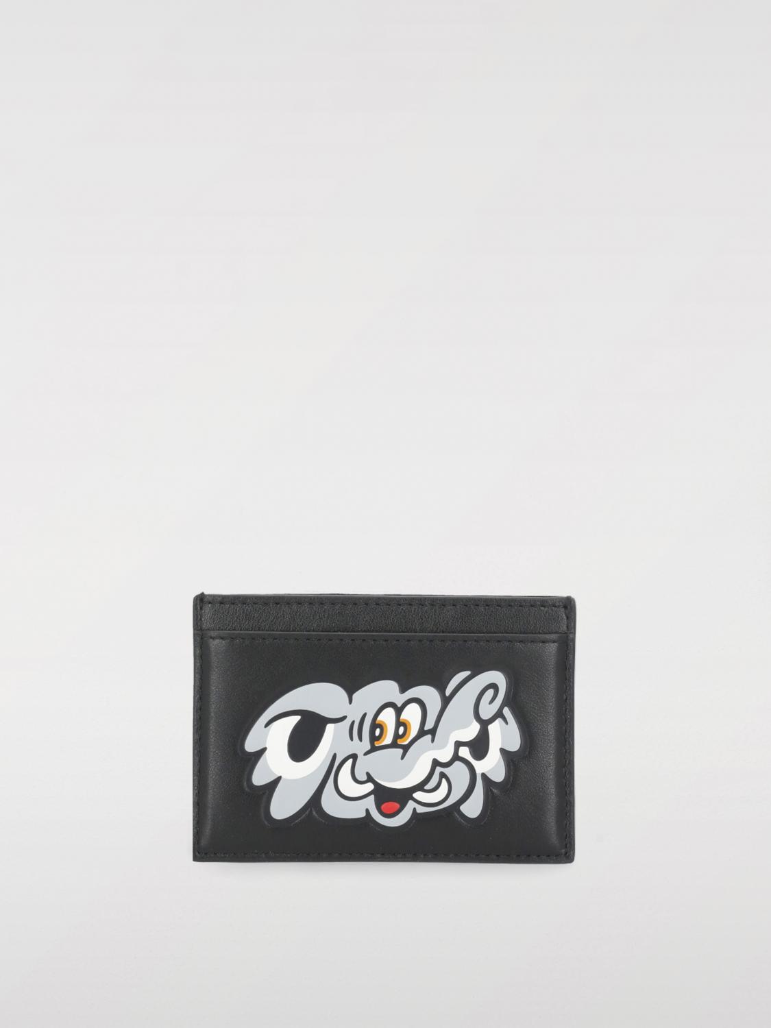 Kenzo Elephant Print Leather Cardholder In Black