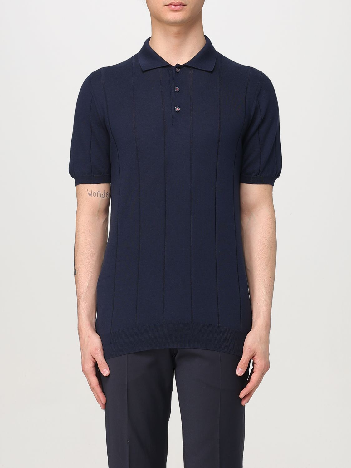 Shop Kiton Polo Shirt  Men Color Blue