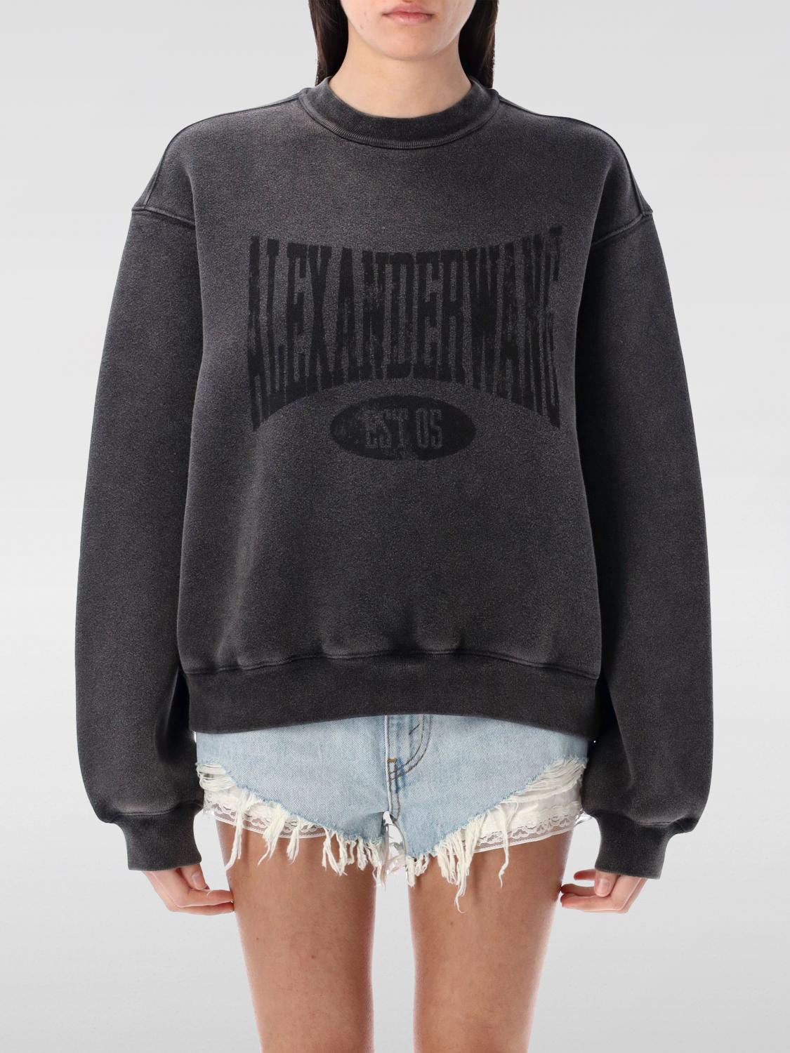 Shop Alexander Wang Sweatshirt Woman Color Black