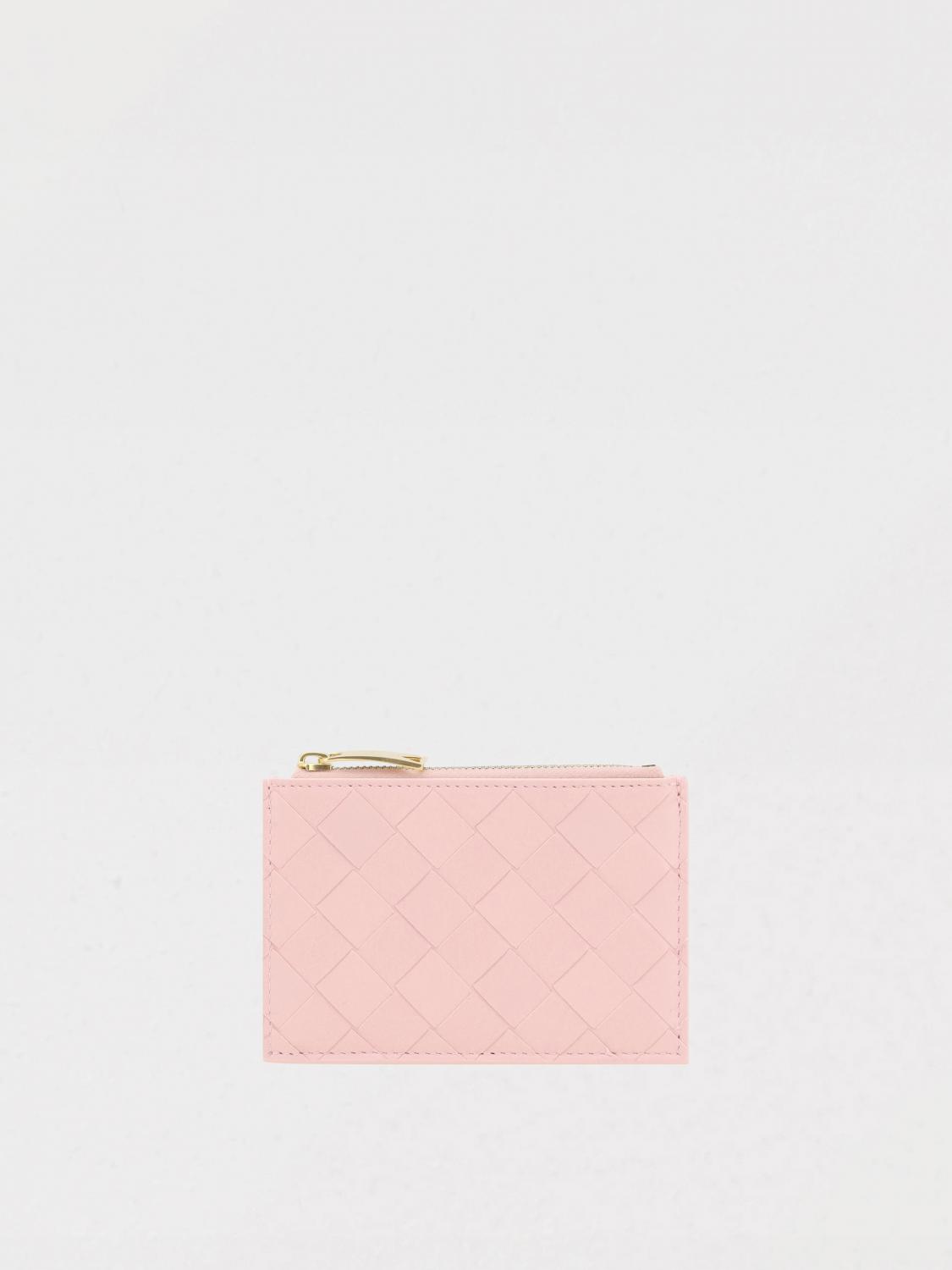 Shop Bottega Veneta Wallet Woman Color Rose Gold