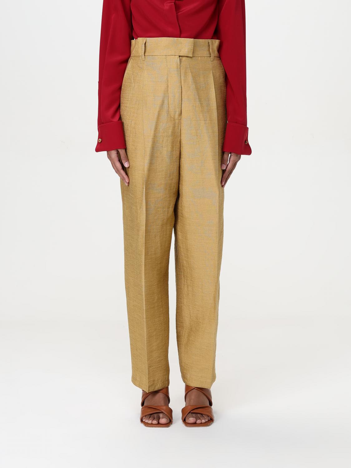 Max Mara High-waisted Trousers In Gold